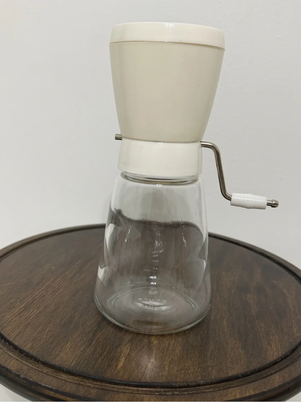 Vintage Gemco Manual Nut & Spice Grinder | Cream & Clear Glass